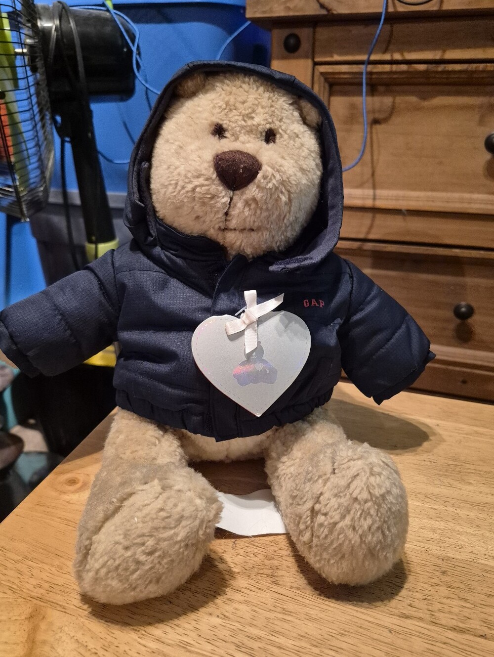 Vtg Baby Gap Brannan Teddy Bear Plush Blue Puffer Jacket Share The Warmth 14”